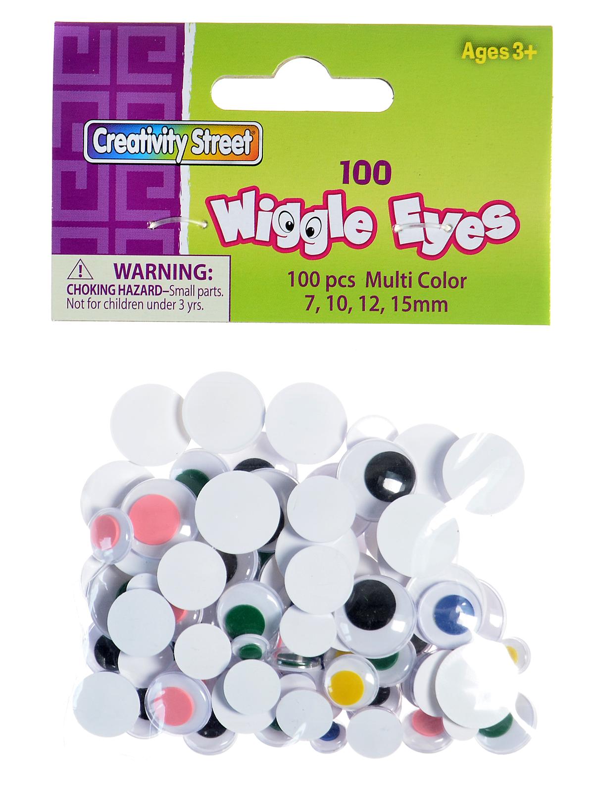 Wiggle Eyes 100 pieces; round assorted assorted