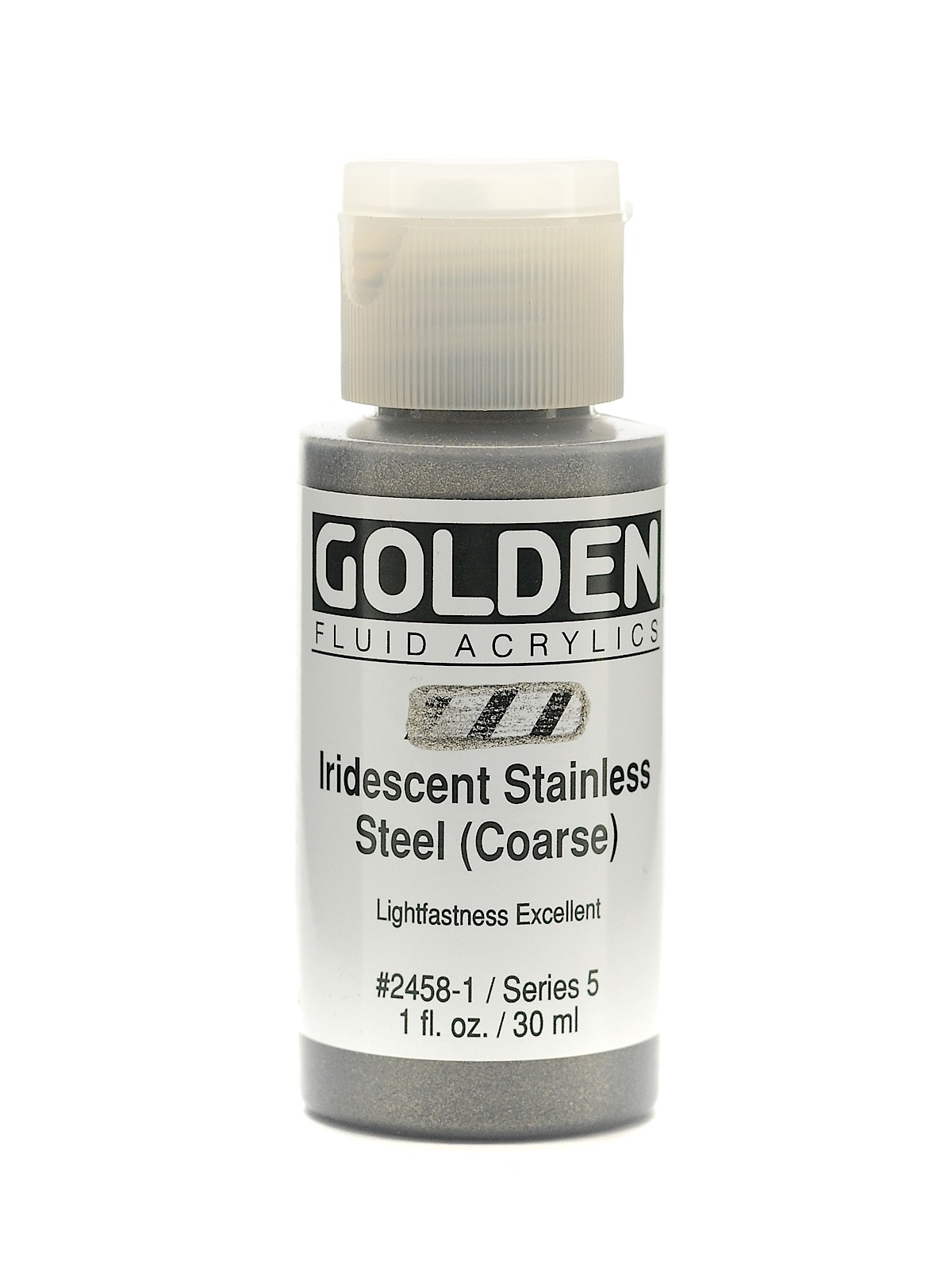 Fluid Acrylics iridescent stainless steel coarse 1 oz.