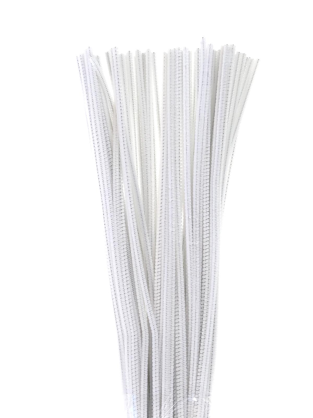 Chenille Stems 4 Mm X 12 In. 100 Pieces White