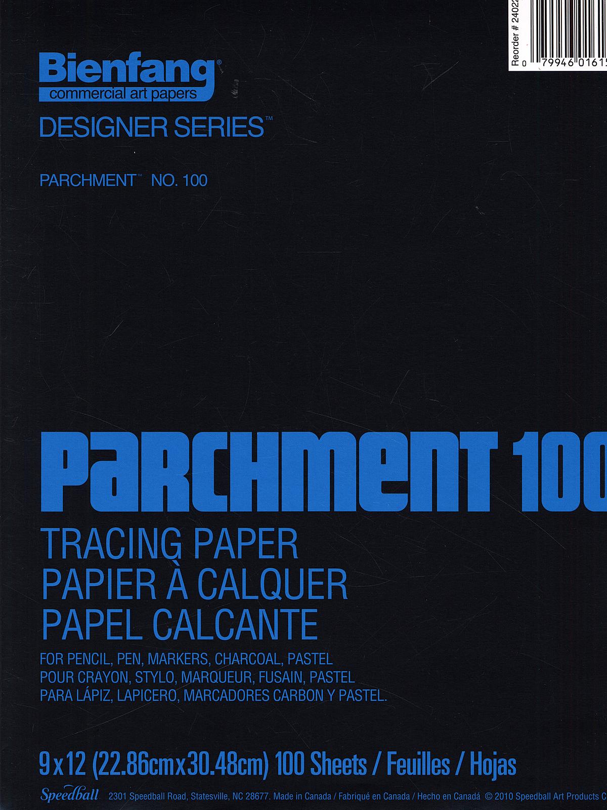 Parchment 100 Tracing Paper 9 In. X 12 In. Pad Of 100 Sheets