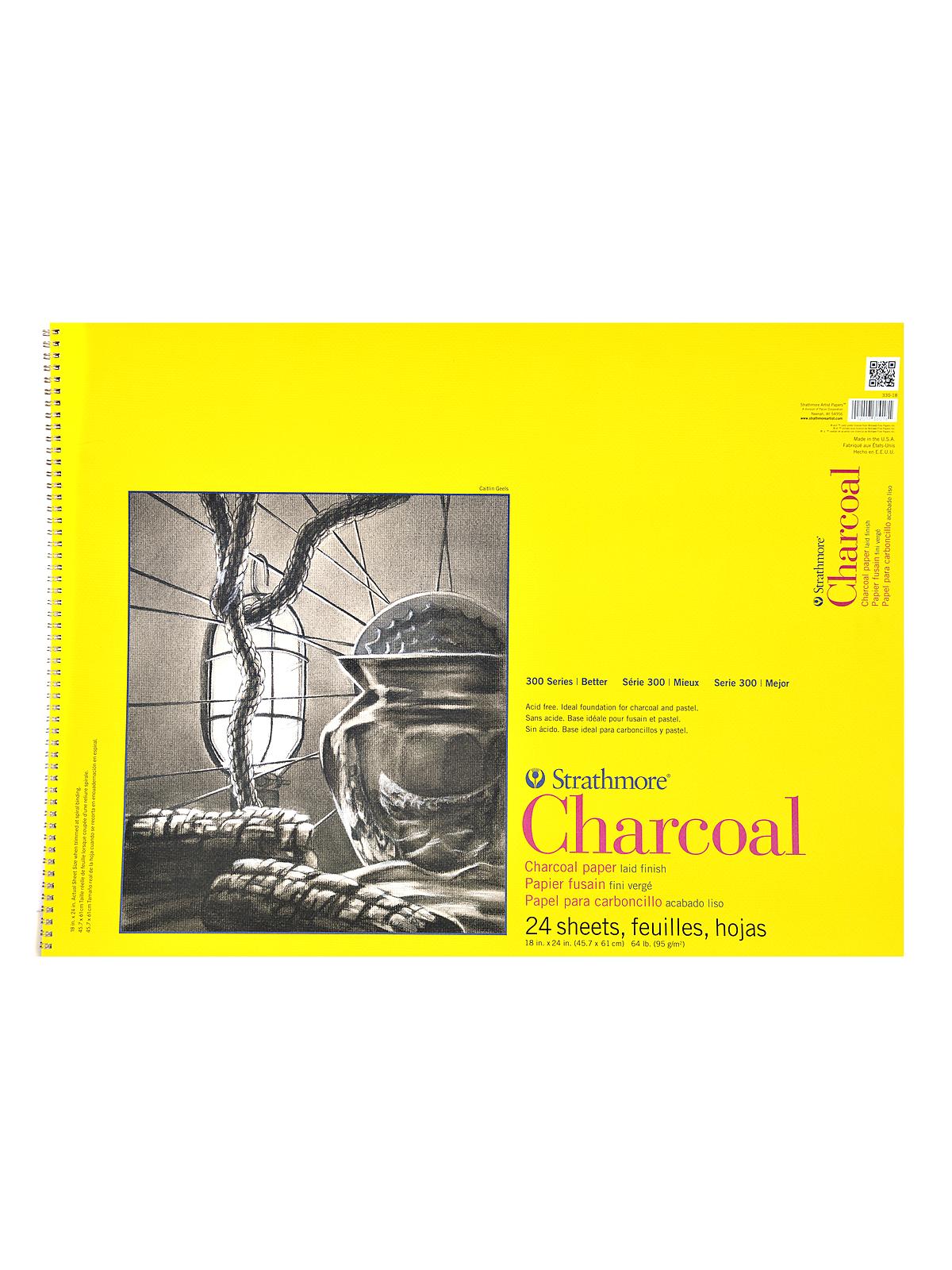 300 Series Charcoal Paper Pads 18 In. X 24 In. 24 Sheets