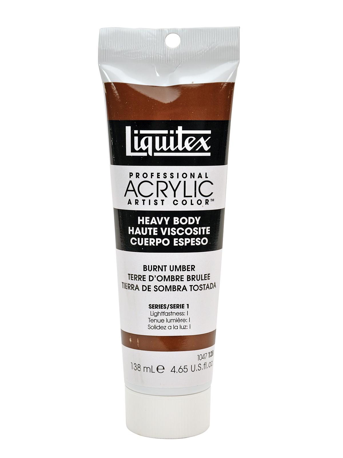 Heavy Body Professional Artist Acrylic Colors burnt umber 4.65 oz.