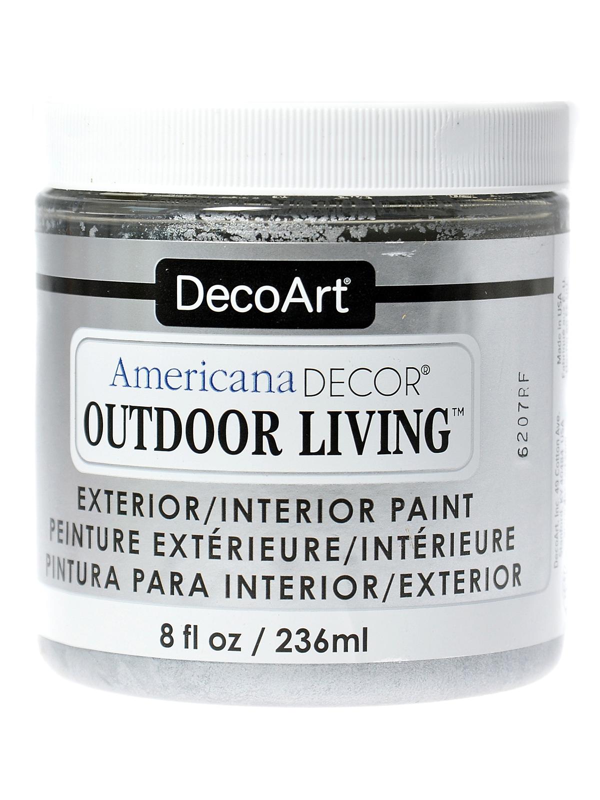 Americana Decor Outdoor Living Paint silver 8 oz.