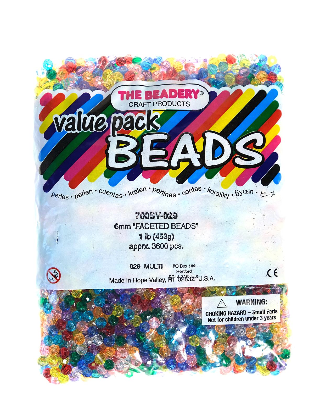 Bead Value Packs multi faceted beads 6 mm 1 lb.