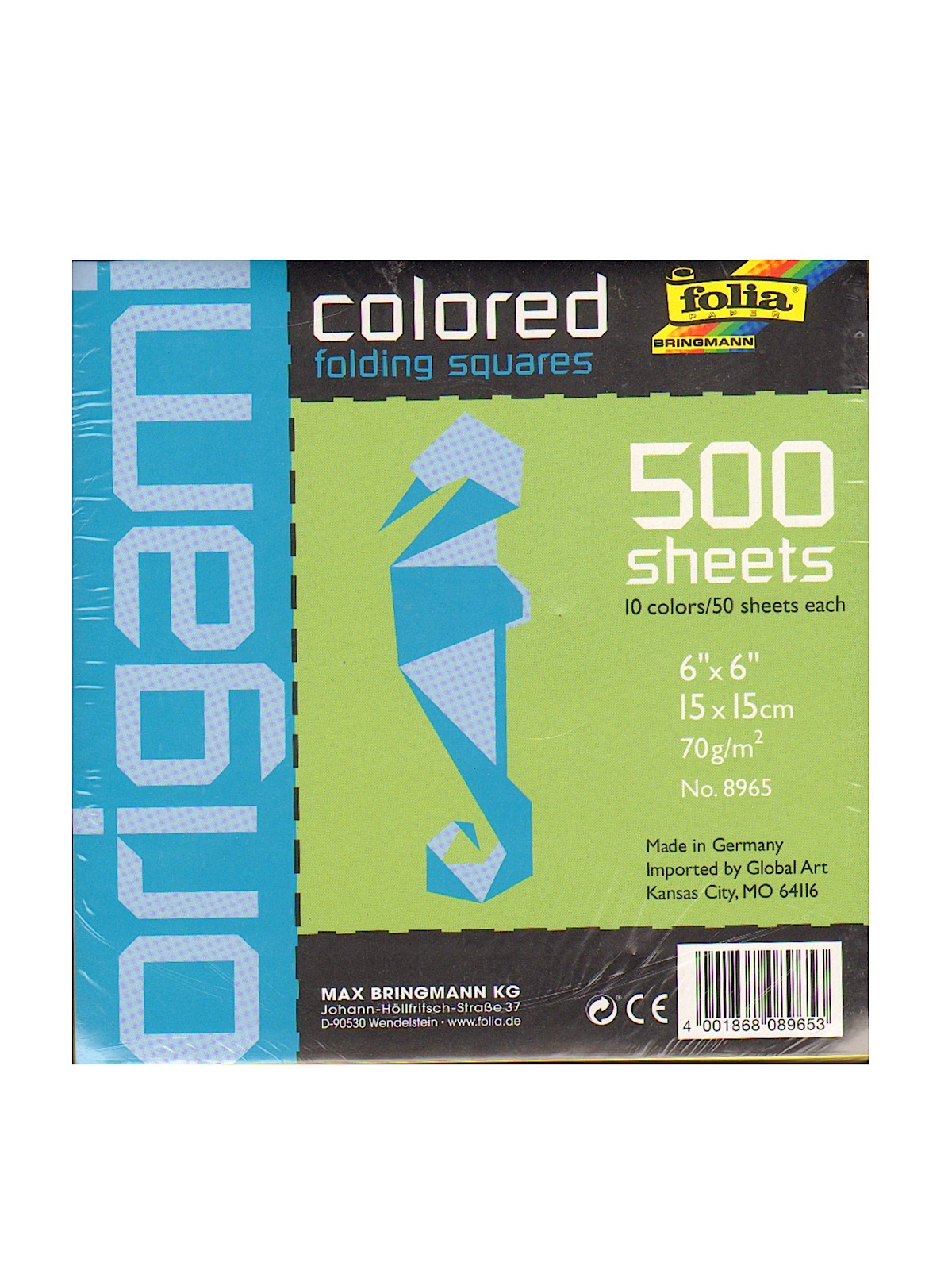Origami Colored Folding Squares assorted colors 6 in. x 6 in. 500 sheets