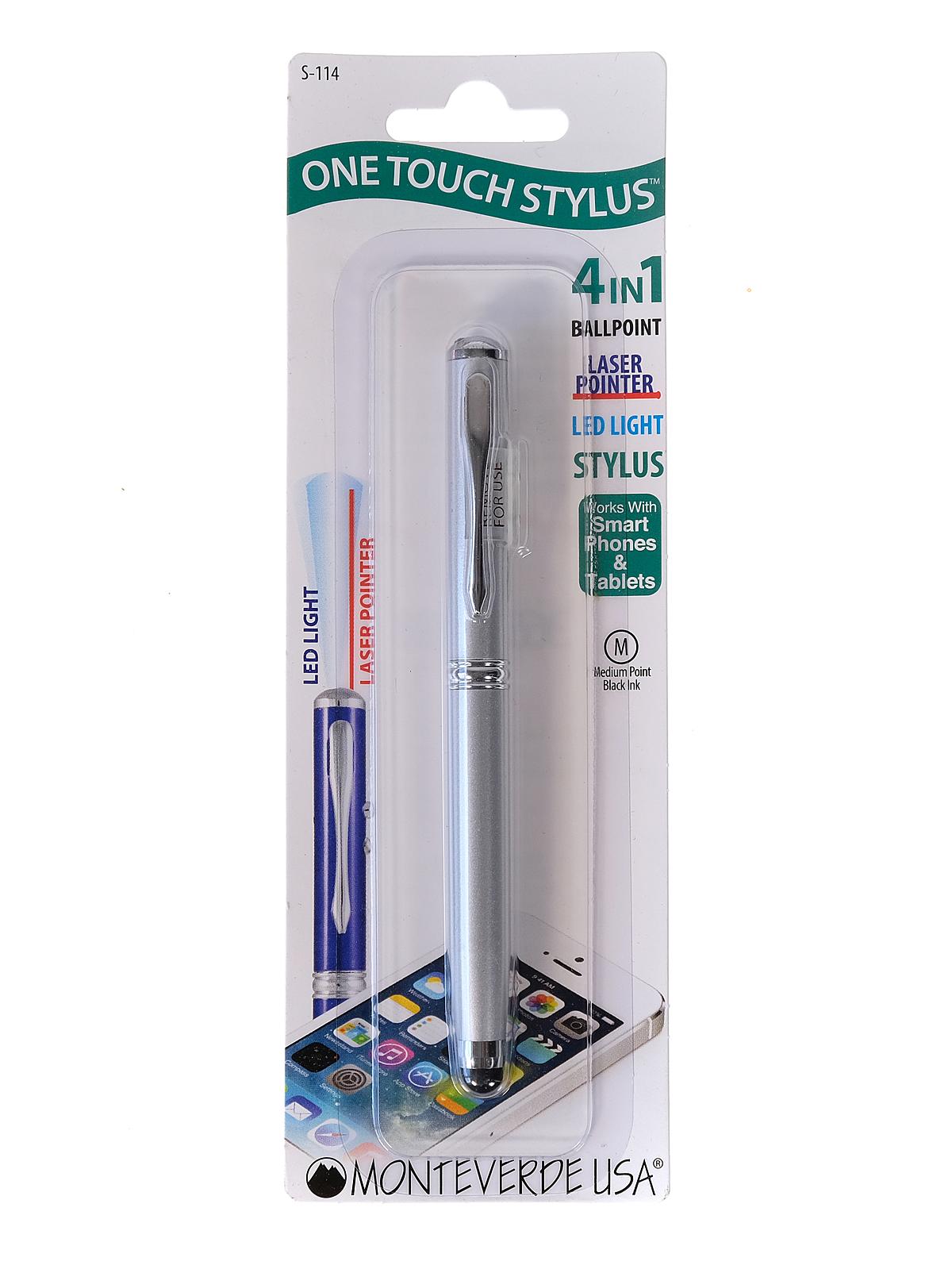 4-In-1 Stylus Laser Pen Silver