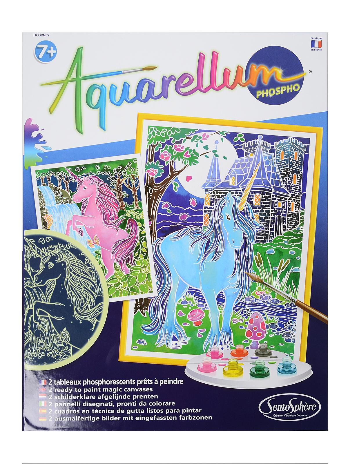 Aquarellum Phospho Kits Unicorns 9.8 In. X 12.8 In. Set Of 2