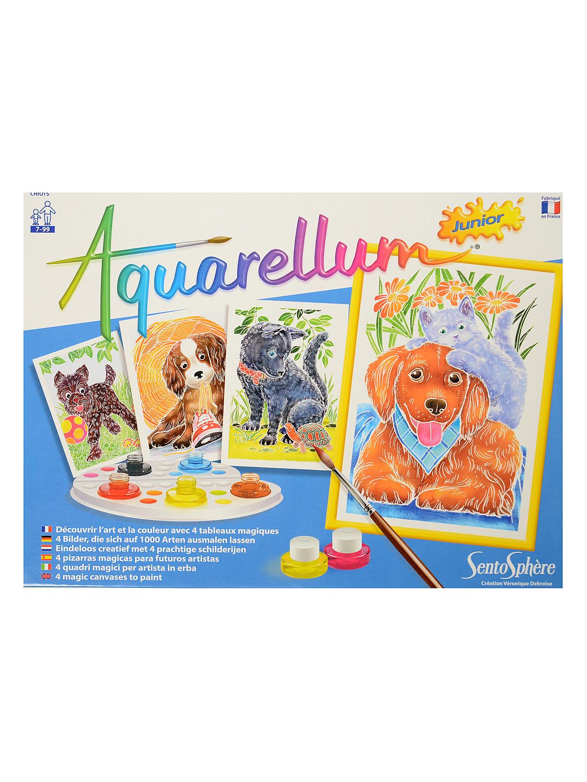 Aquarellum Junior Sets Sweet Dogs 7.1 In. X 9.8 In. Set Of 4