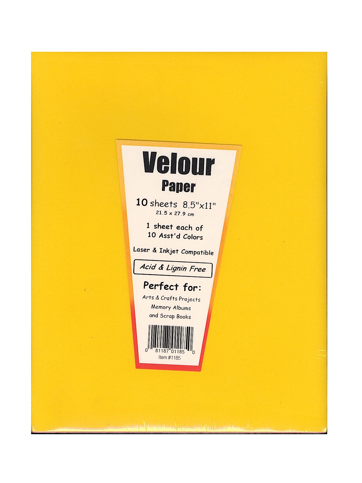 Velour Paper assorted 8 1 2 in. x 11 in. pack of 10