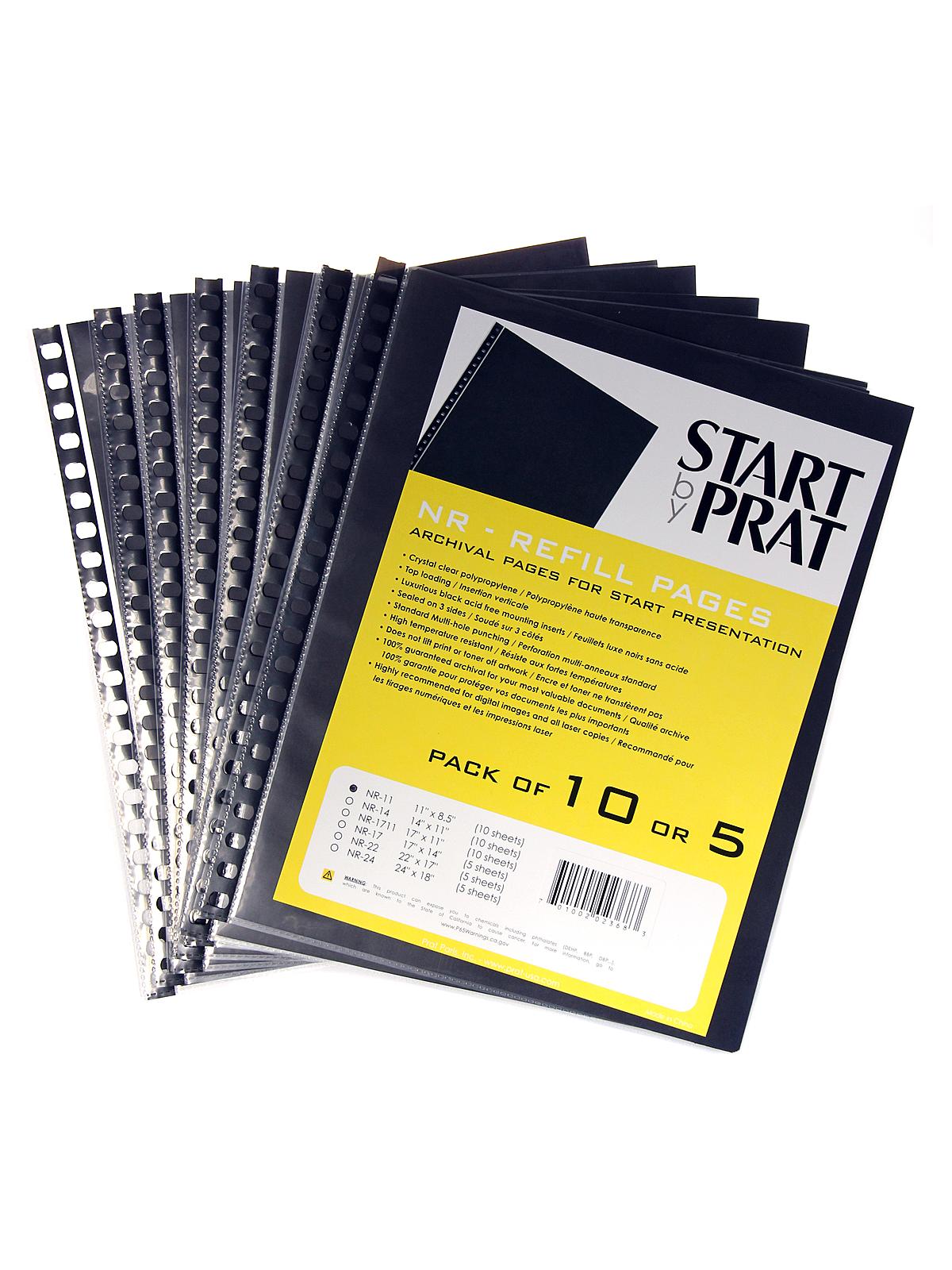 Start Refill Pages Top Loading 11 In. X 8.5 In. Pack Of 10