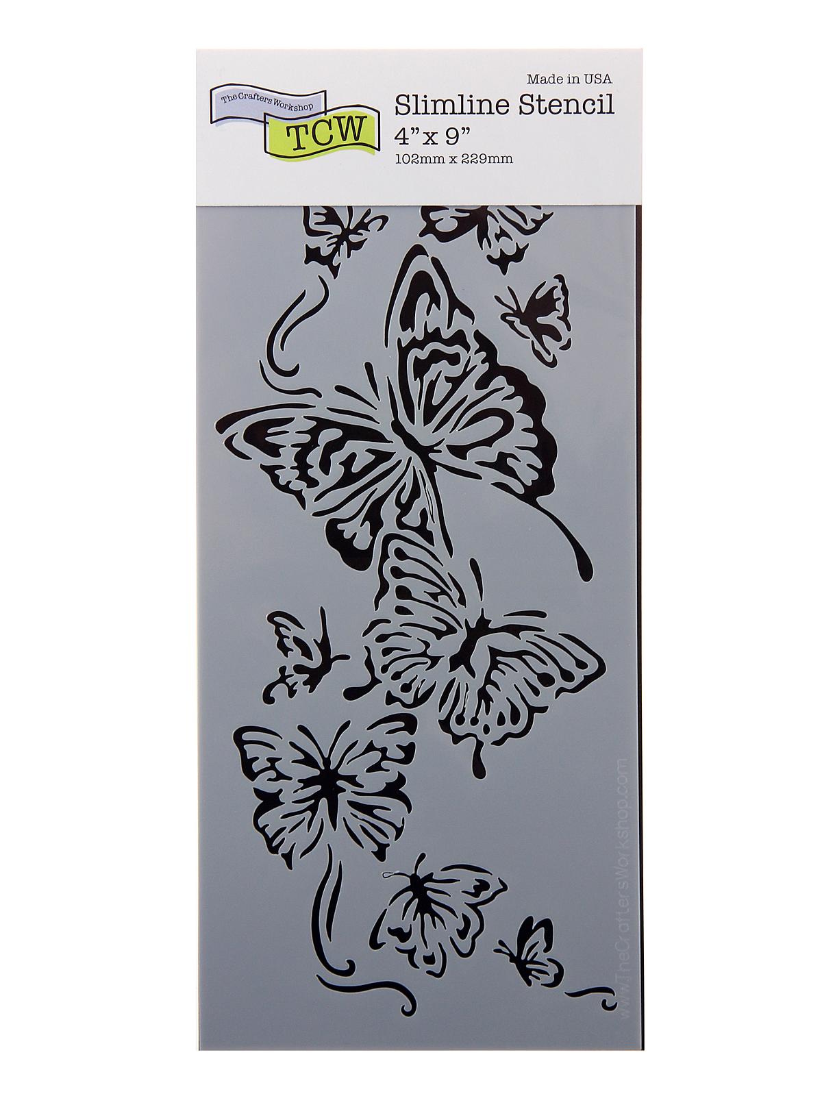 Slimline Stencils 4 in. x 9 in. flying butterflies