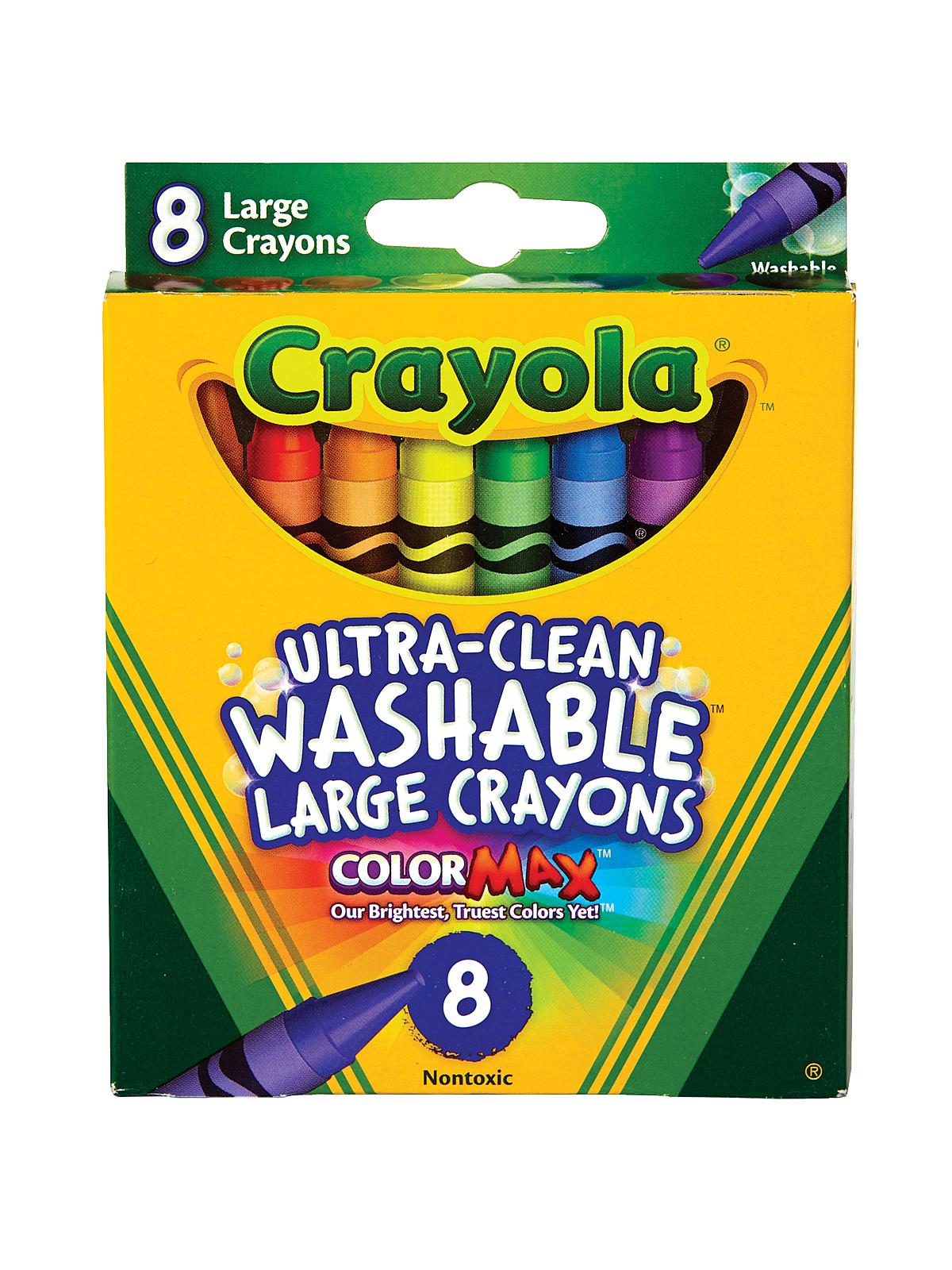 Ultra-clean Washable Large Crayons Box Of 8