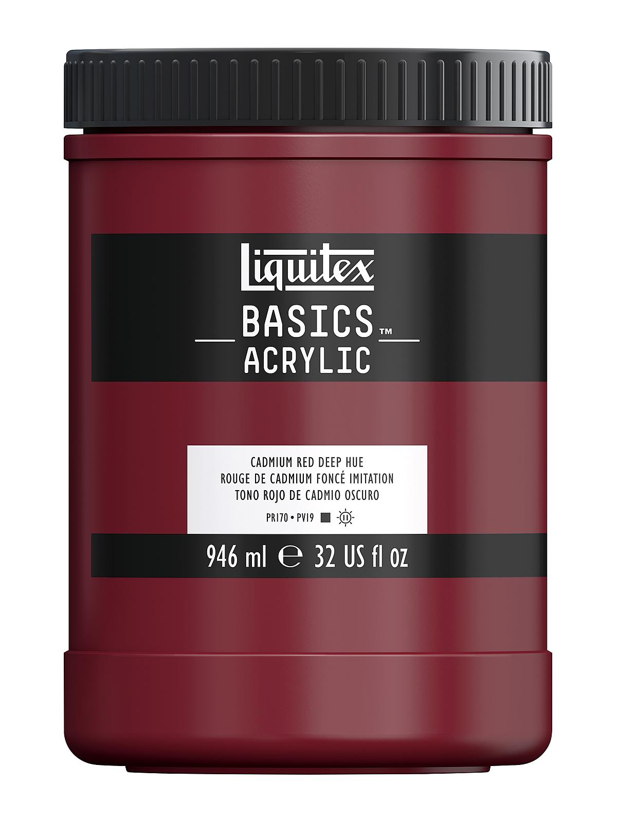 Basics Acrylics Colors cadmium red deep hue 32 oz. jar