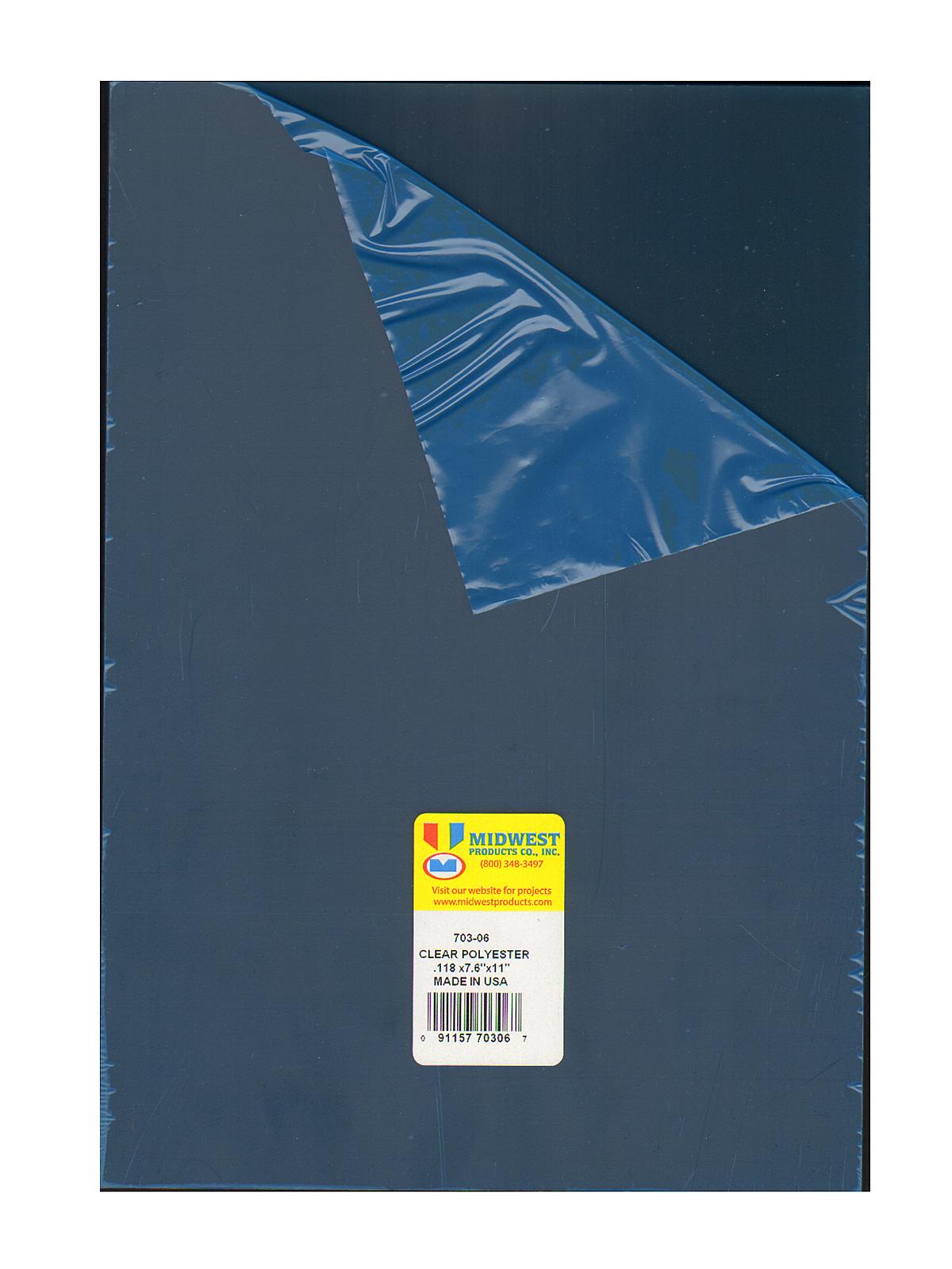 Clear Polyester Sheets 0.118 In. 3.00 Mm 7.6 In. X 11 In.