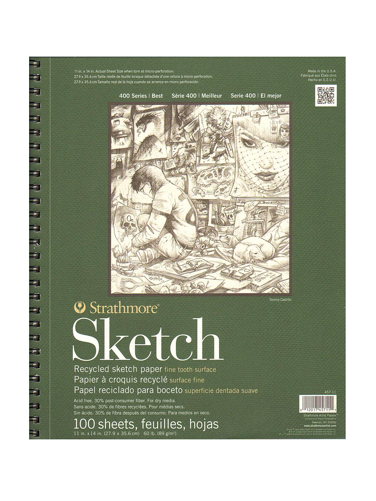 Series 400 Premium Recycled Sketch Pads 11 In. X 14 In. 100 Sheets