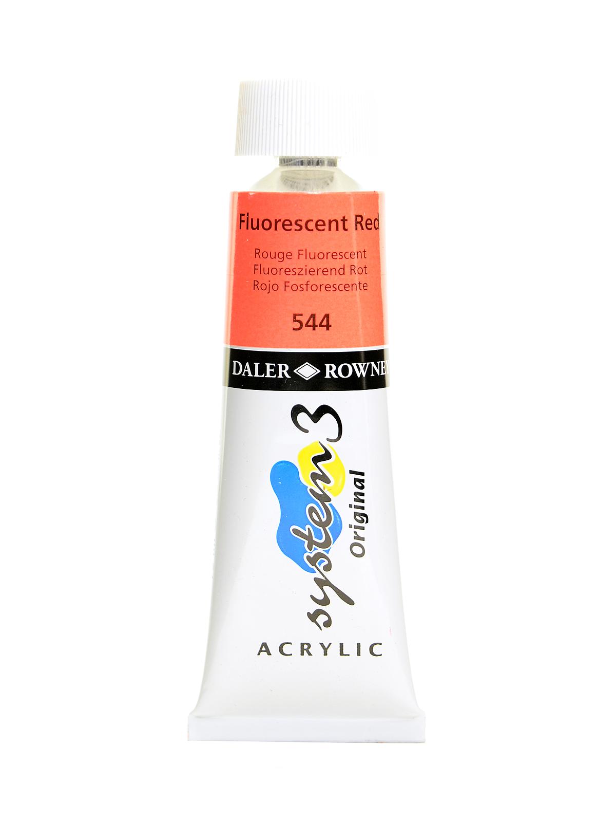 System 3 Acrylic Colour Fluorescent Red 75 Ml