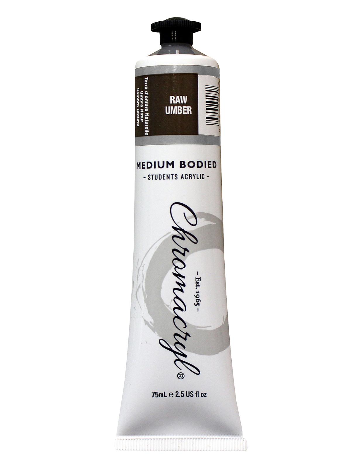 Chromacryl Students' Acrylic Paints raw umber 75 ml