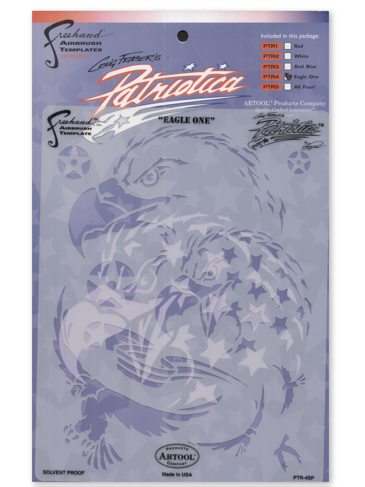 Patriotica Eagle One Freehand Airbrush Template by Craig Fraser template