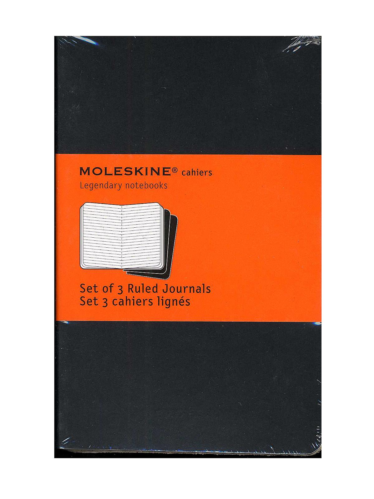 Cahier Journals Black, Ruled 3 1 2 In. X 5 1 2 In. Pack Of 3, 64 Pages Each