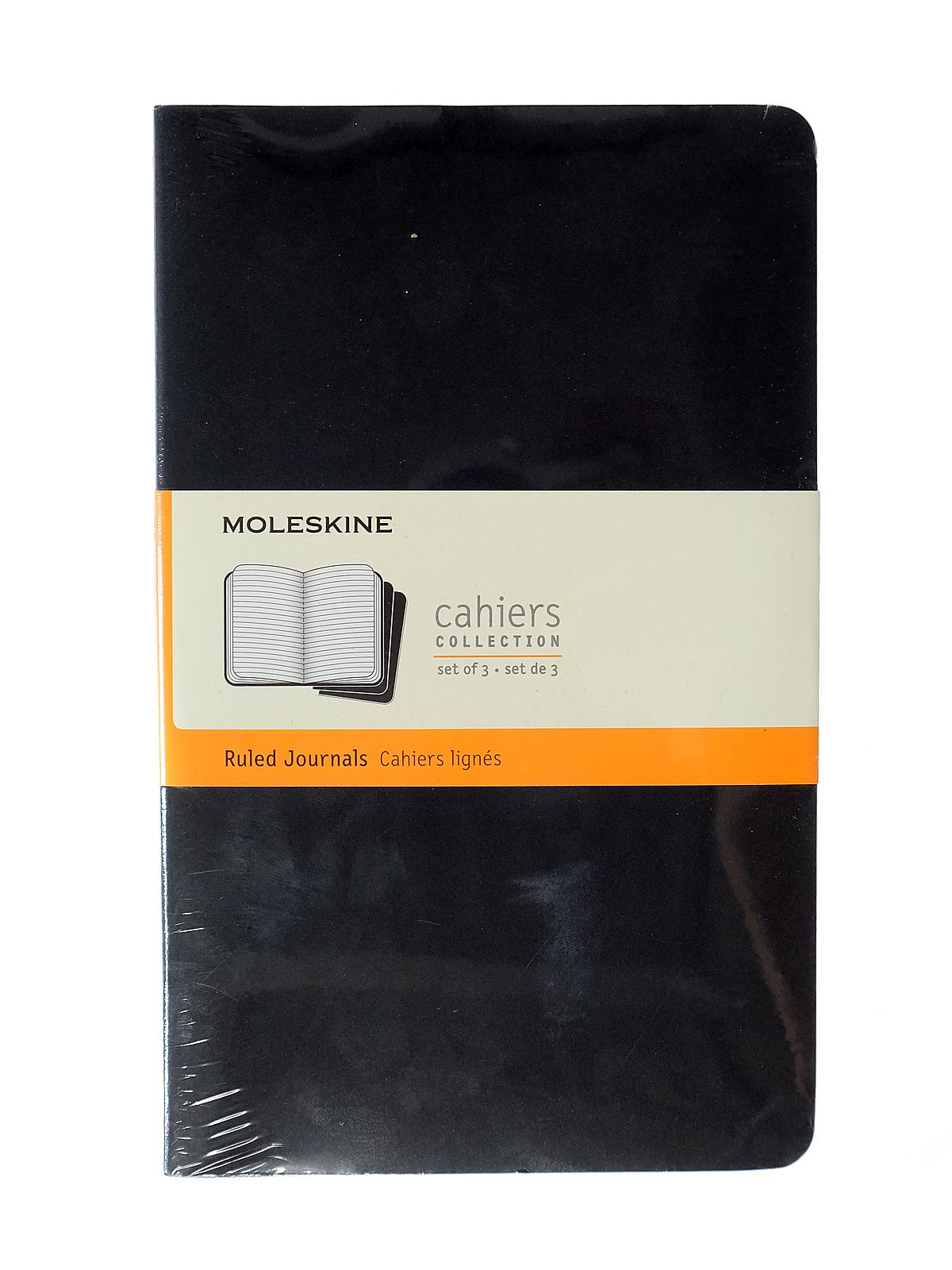 Cahier Journals Black, Ruled 5 In. X 8 1 4 In. Pack Of 3, 80 Pages Each