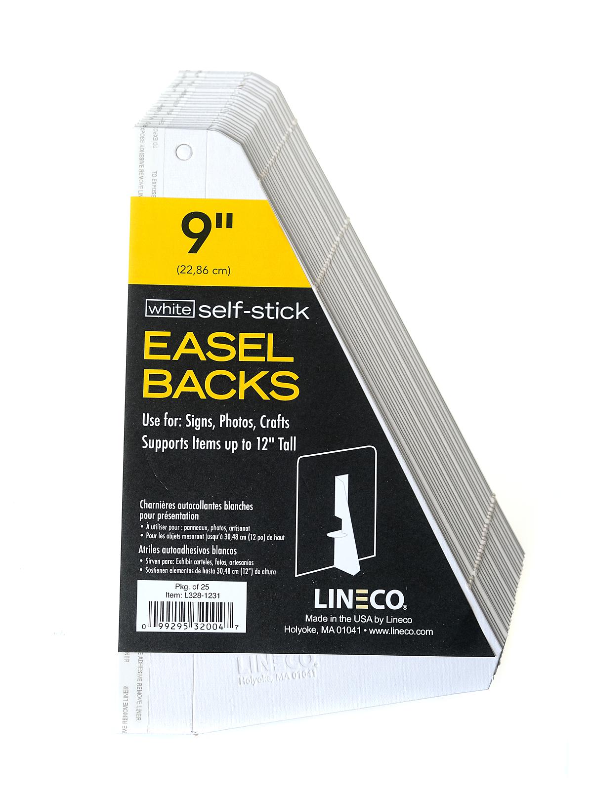 Self Stick Easel Backs White 9 In. Pack Of 25