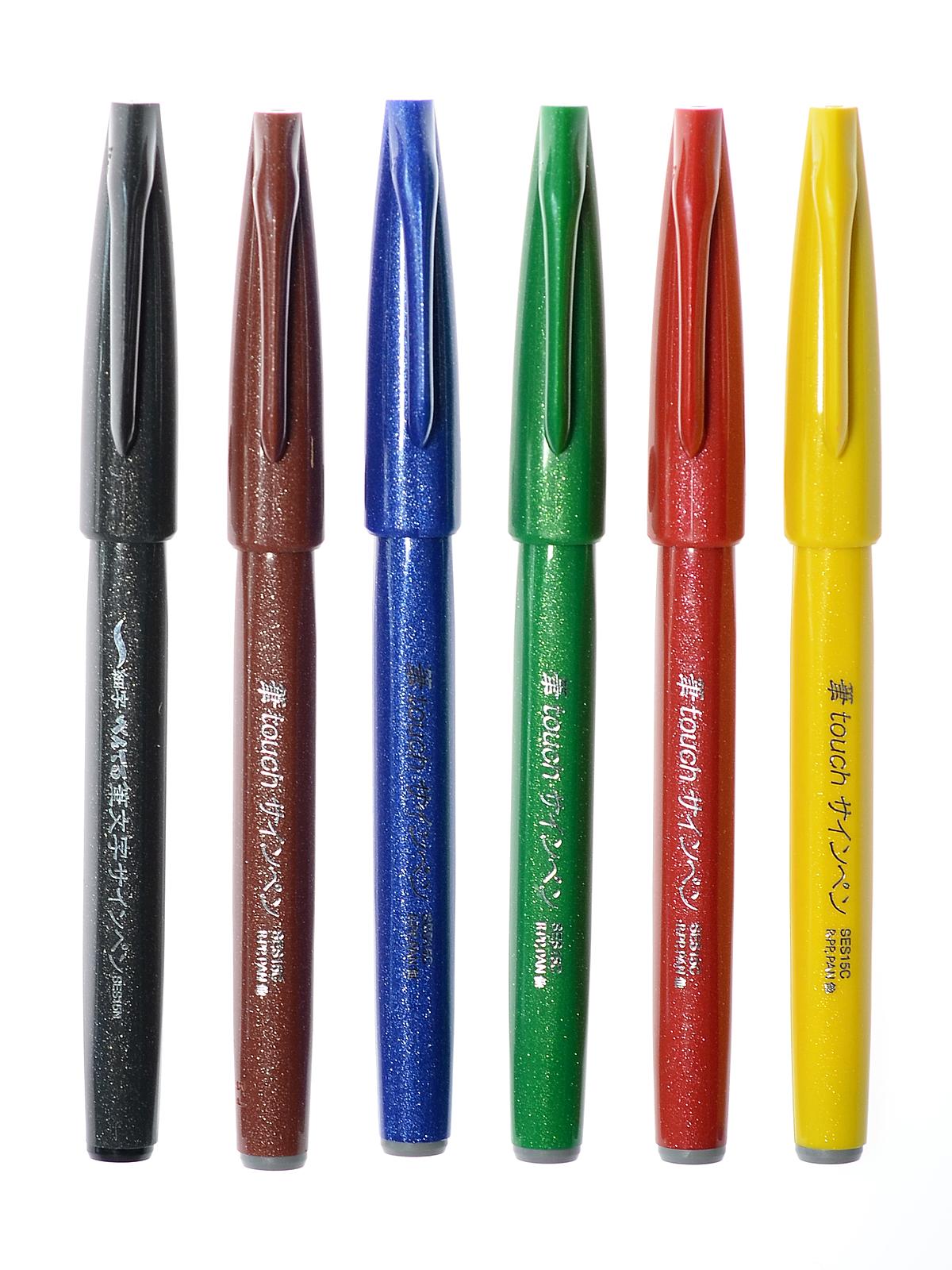 Brush-Tip Sign Pen Sets set of 6