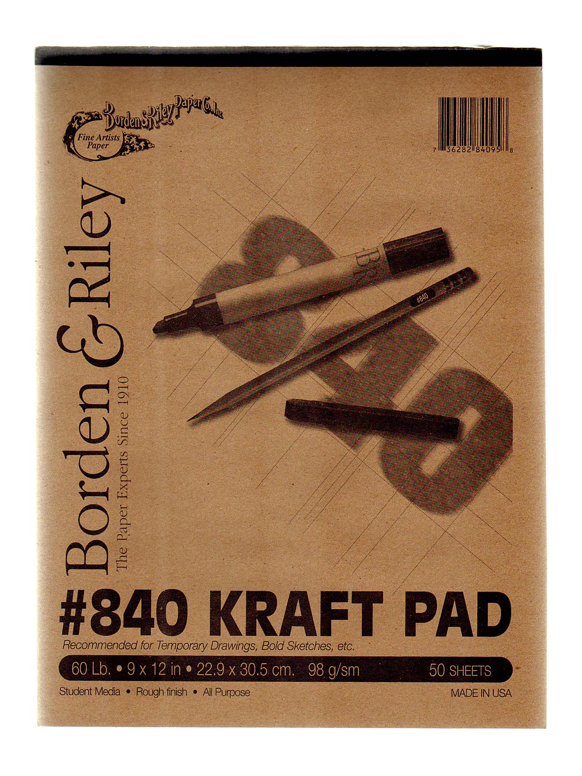 #840 60 lb Kraft Paper 9 in. x 12 in. 50 sheets