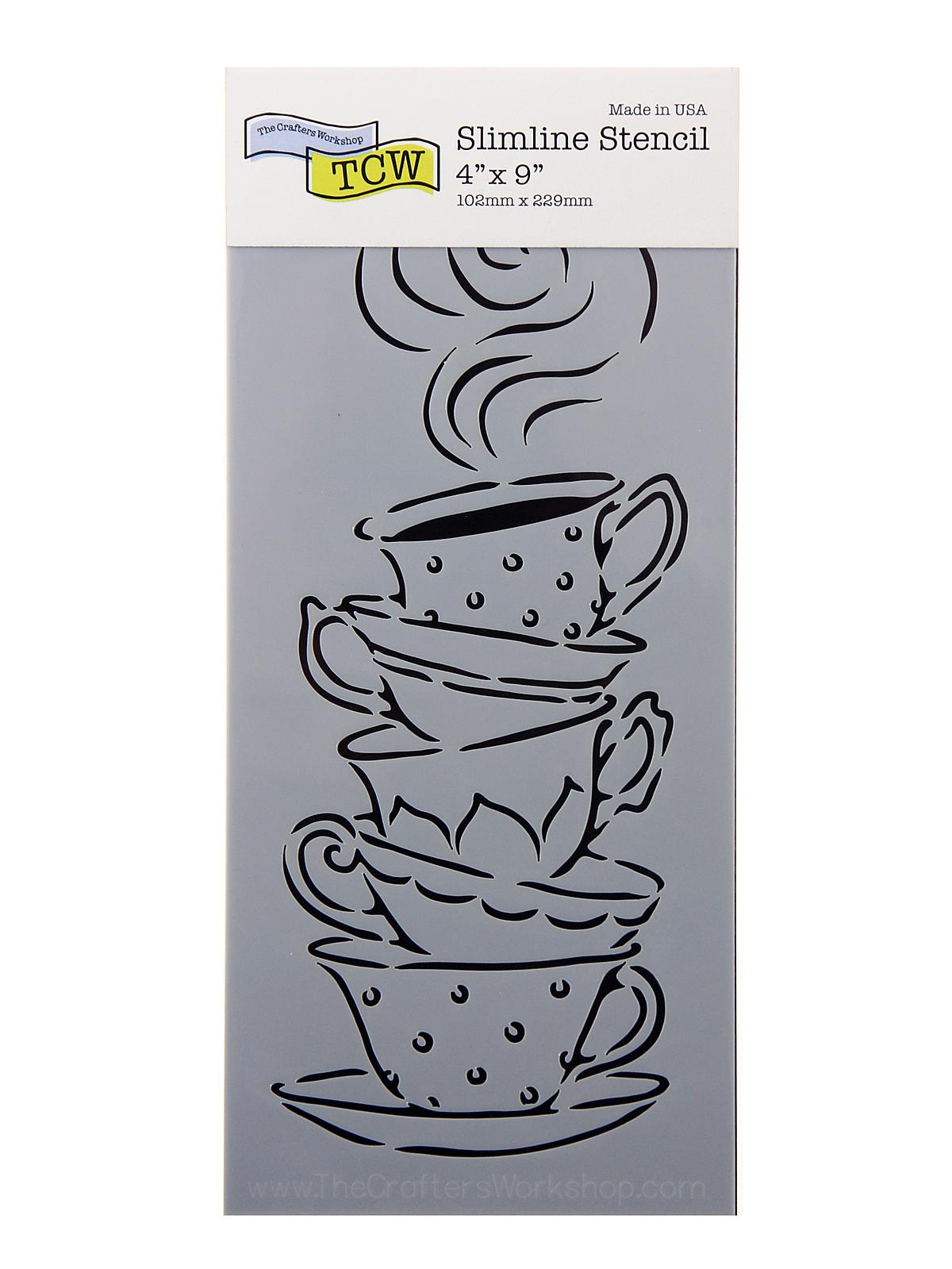 Slimline Stencils 4 in. x 9 in. teacup stack