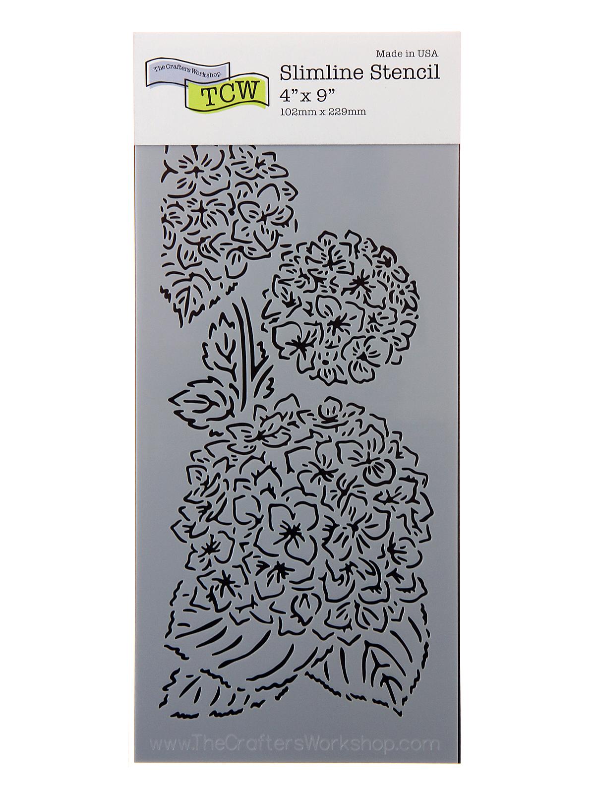 Slimline Stencils 4 in. x 9 in. hydrangea bouquet