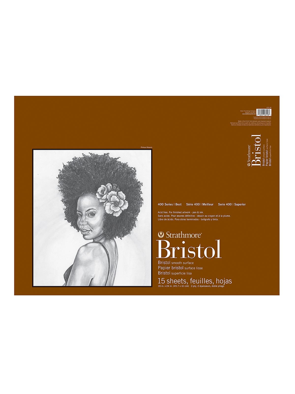400 Series Bristol Pads 18 in. x 24 in. smooth 15 sheets