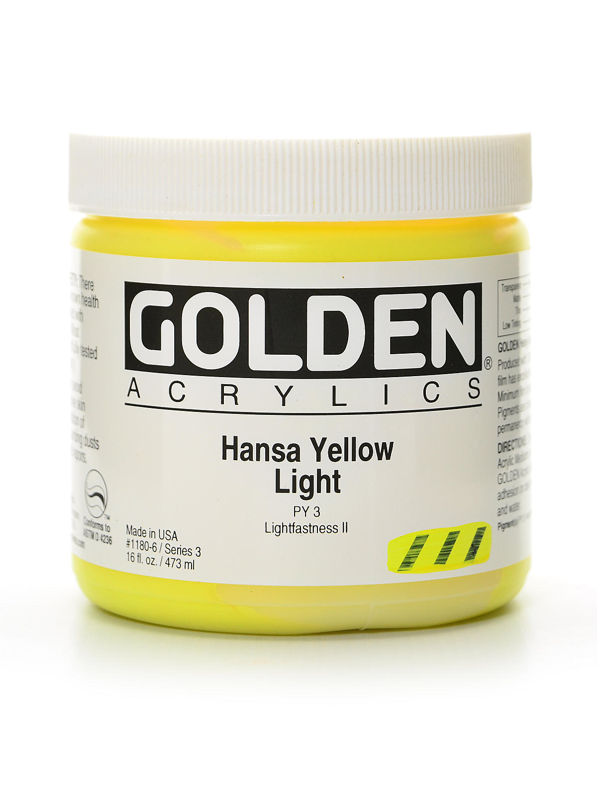 Heavy Body Acrylics Hansa Yellow Light 16 Oz.