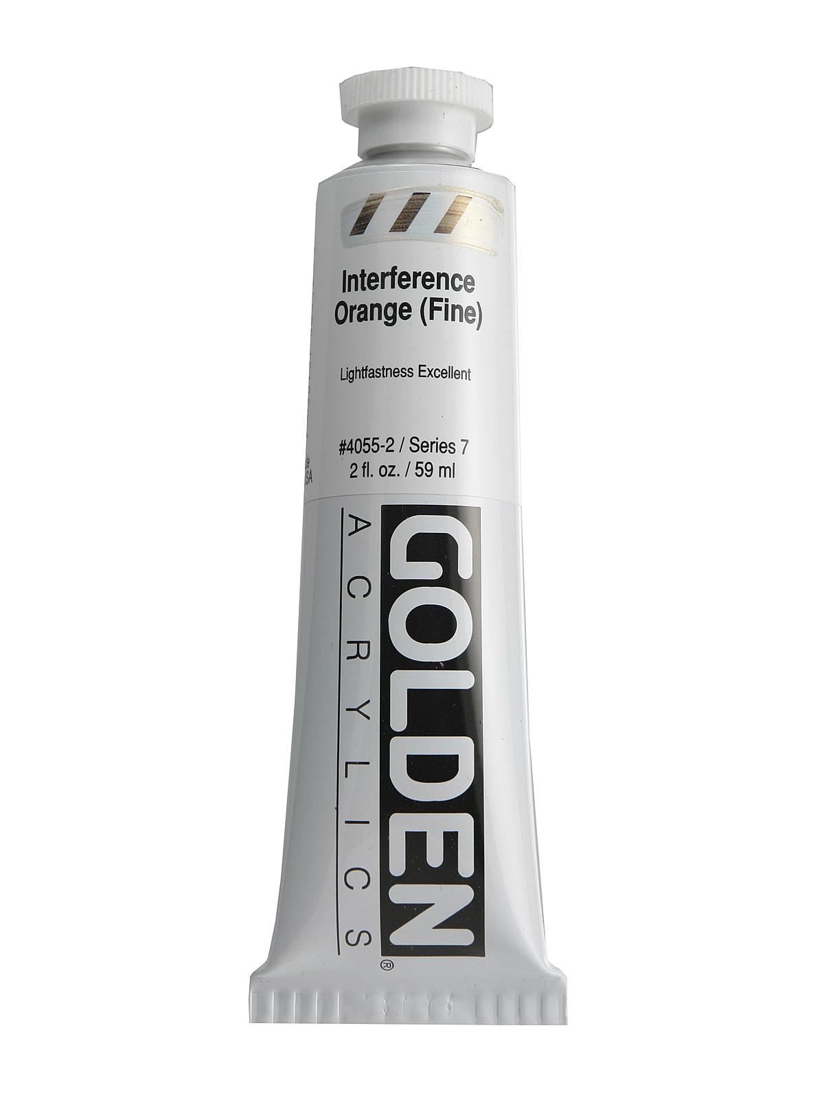 Iridescent and Interference Acrylics interference orange fine 2 oz.