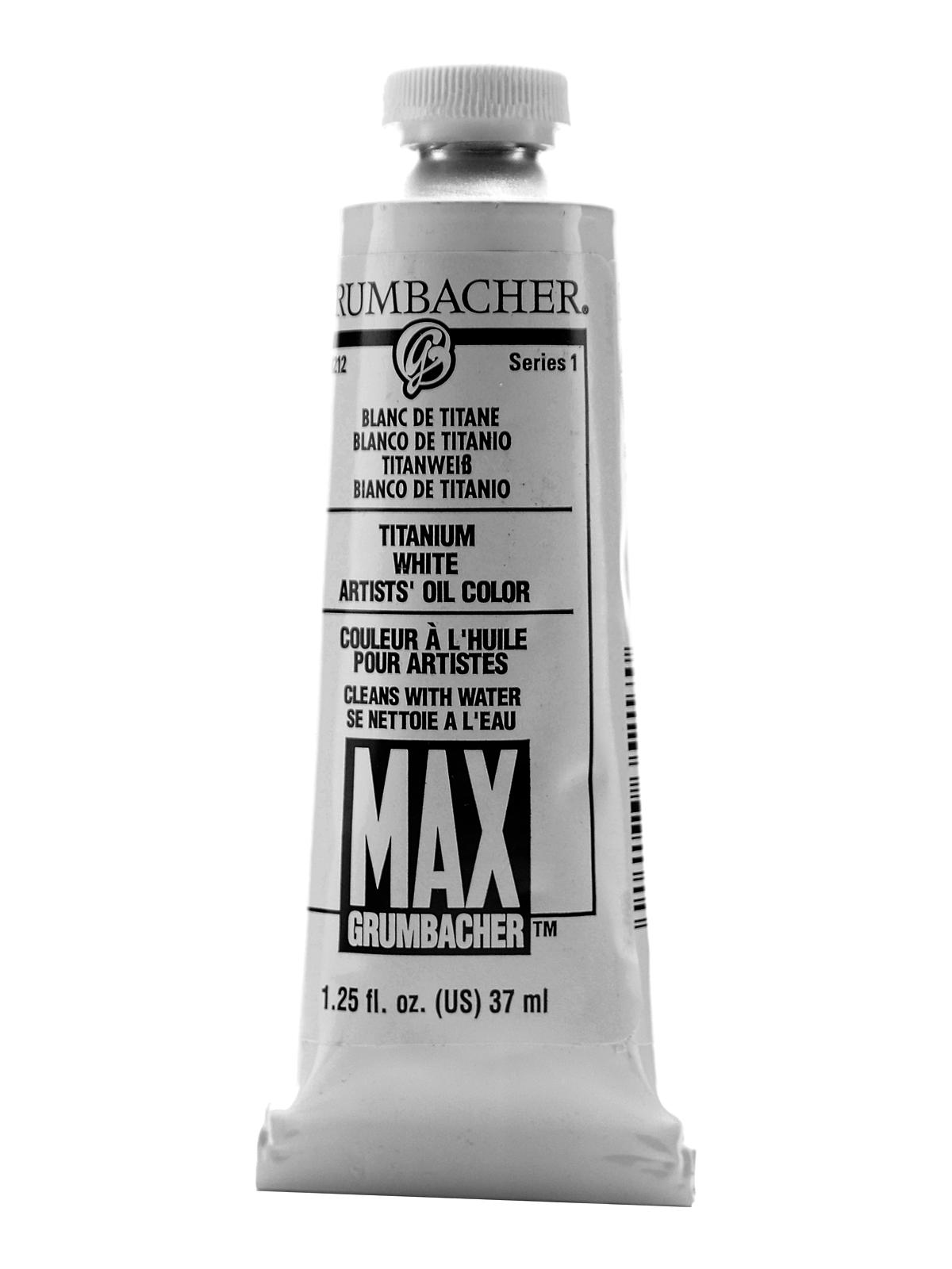 Max Water Miscible Oil Colors titanium white 1.25 oz.
