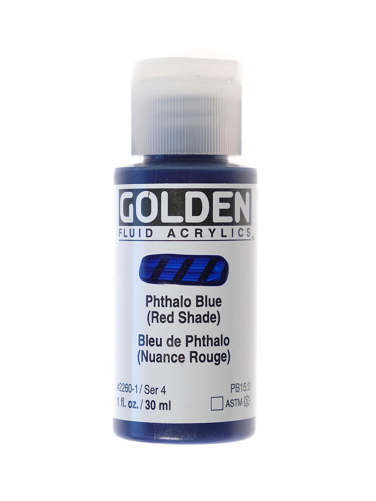 Fluid Acrylics phthalo blue red shade 1 oz.
