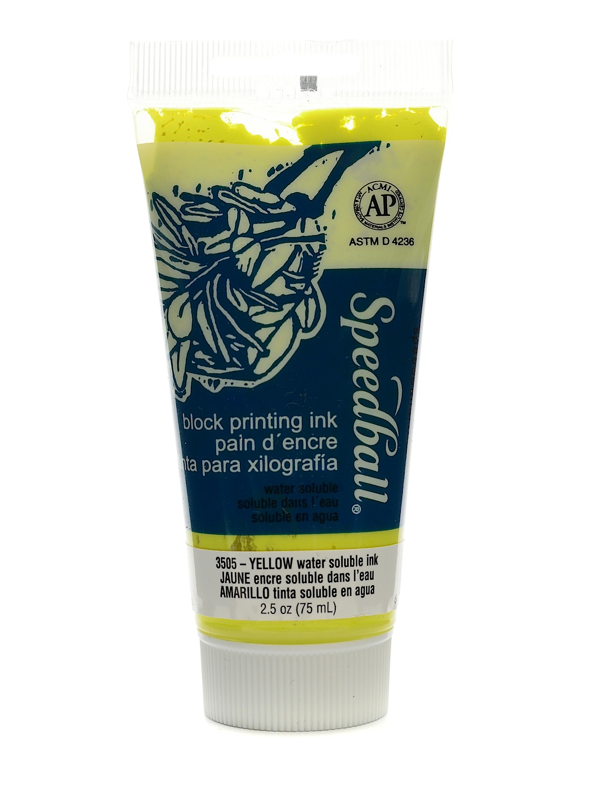 Block Printing Water Soluble Ink yellow 2.5 oz.