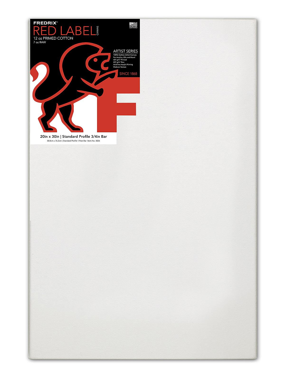 Red Label Standard Stretched Cotton Canvas 20 in. x 30 in. each