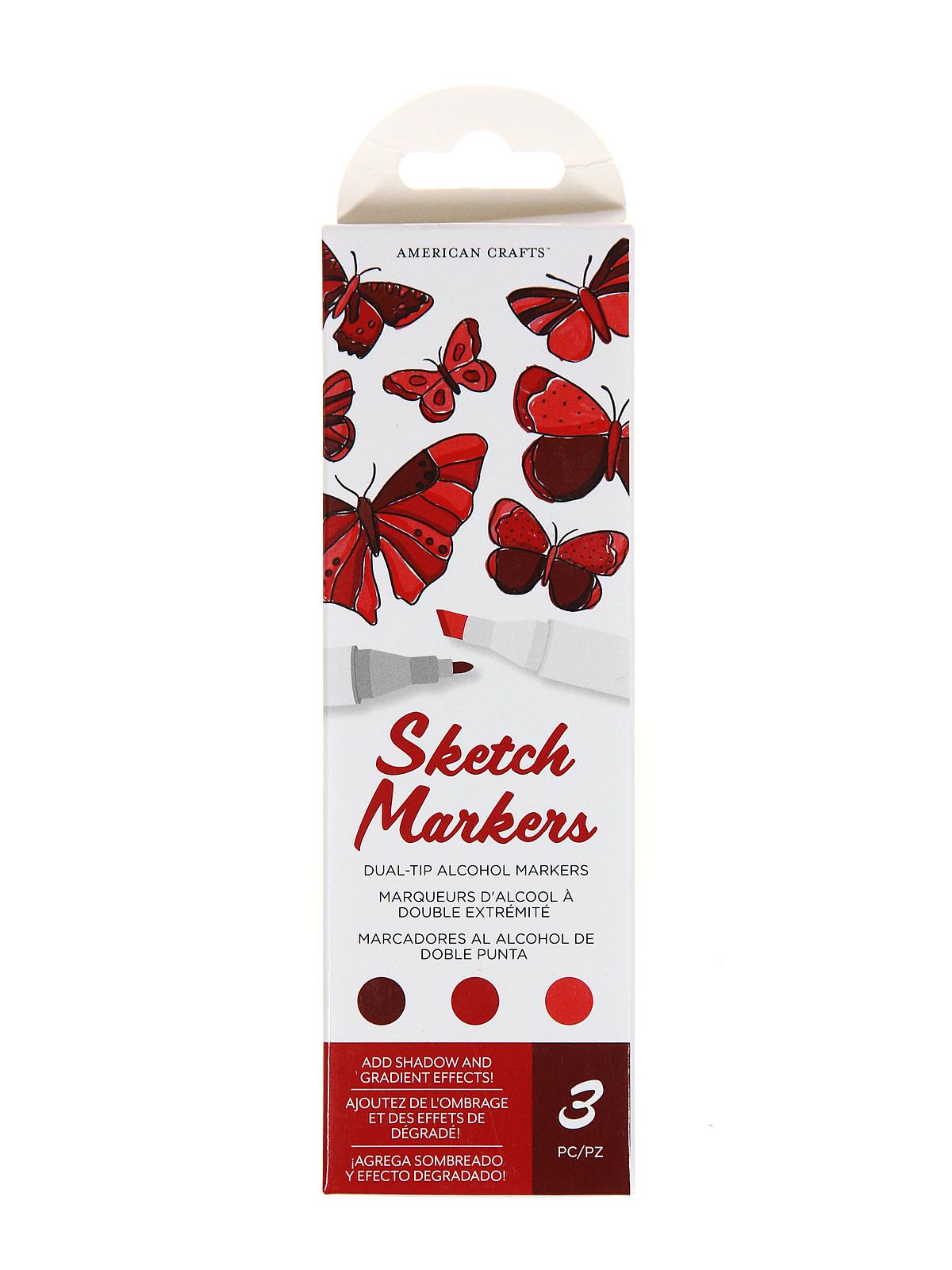 Sketch Markers cherry set of 3