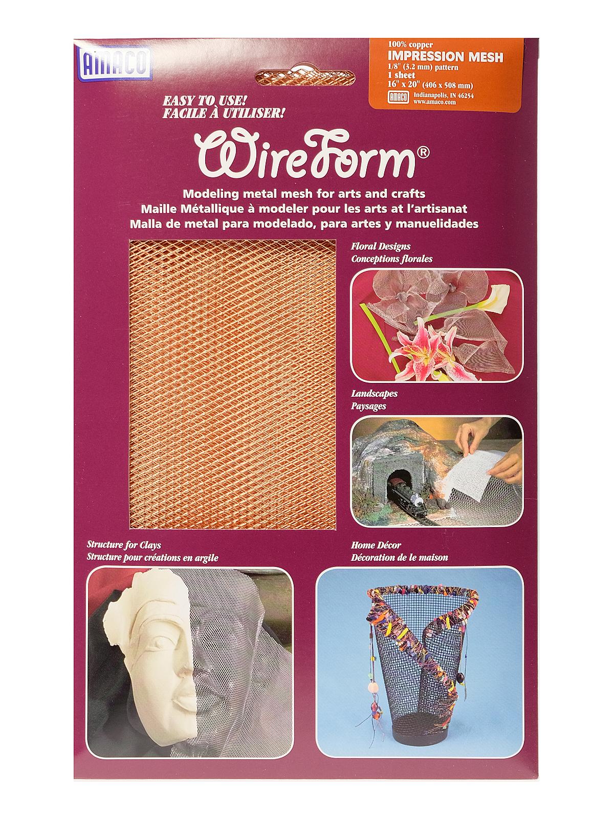 Wireform Metal Mesh Copper Woven Impression Mesh - 1 8 In. Pattern Mini-pack