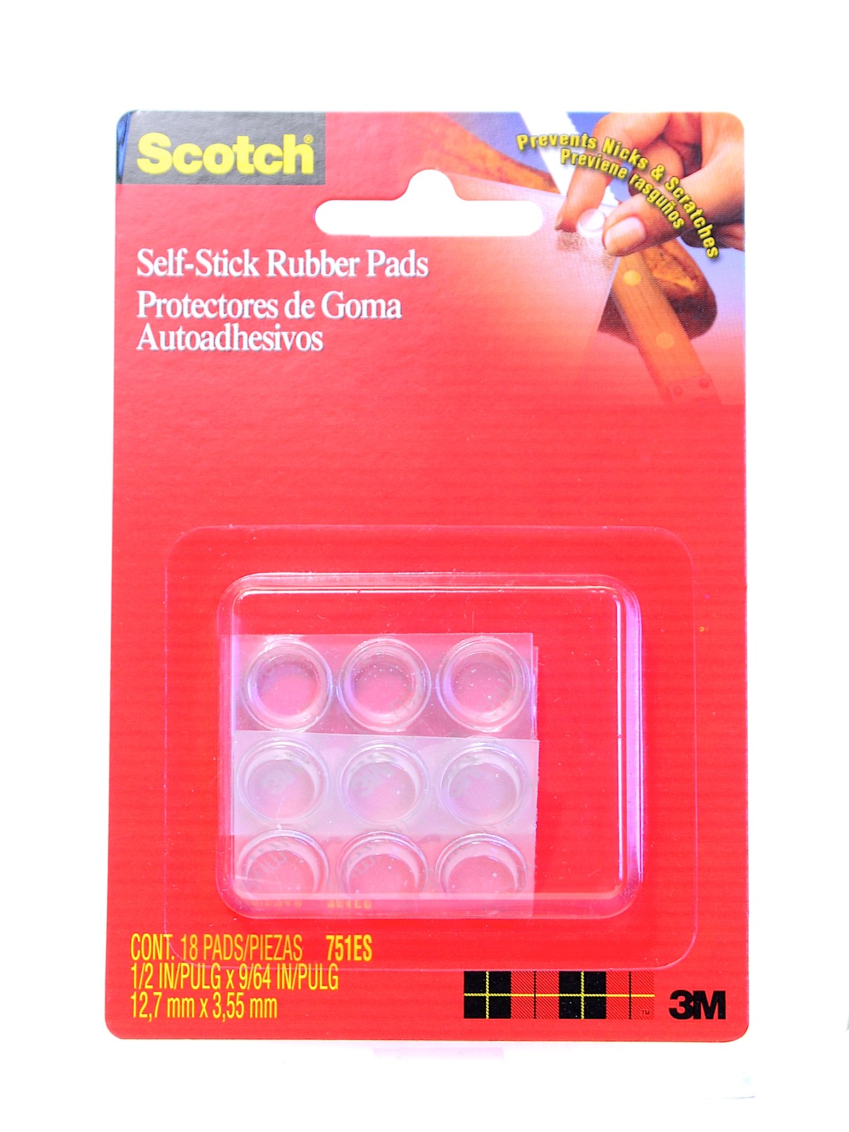 Self-Stick Pads clear rubber pads pack of 18 SP943-NA