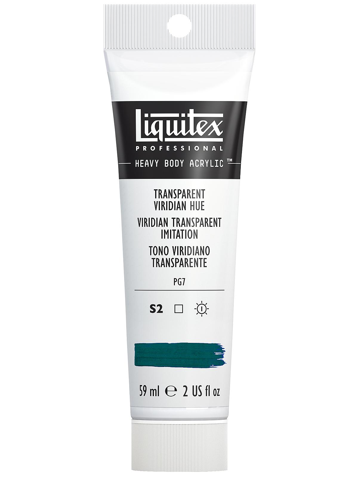 Heavy Body Professional Artist Acrylic Colors transparent viridian hue 2 oz.