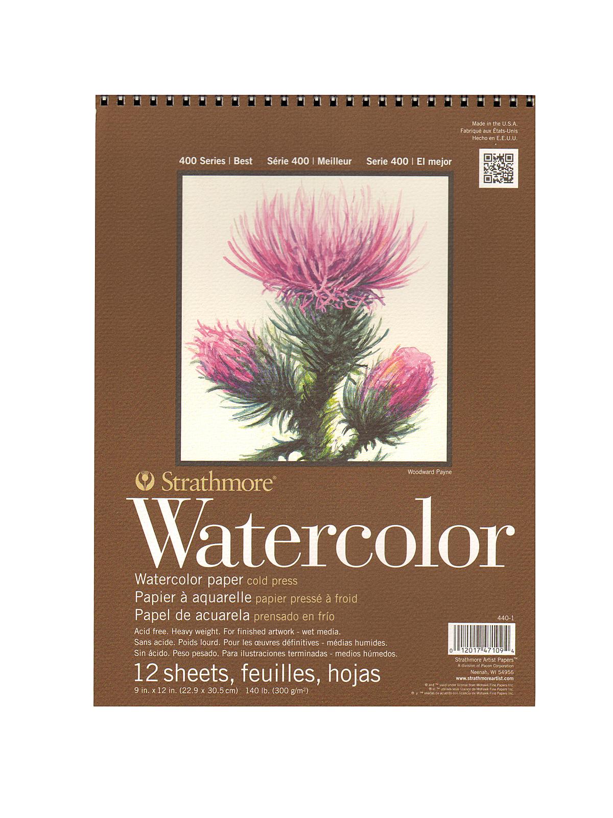 400 Series Watercolor Pad 9 in. x 12 in. spiral pad of 12