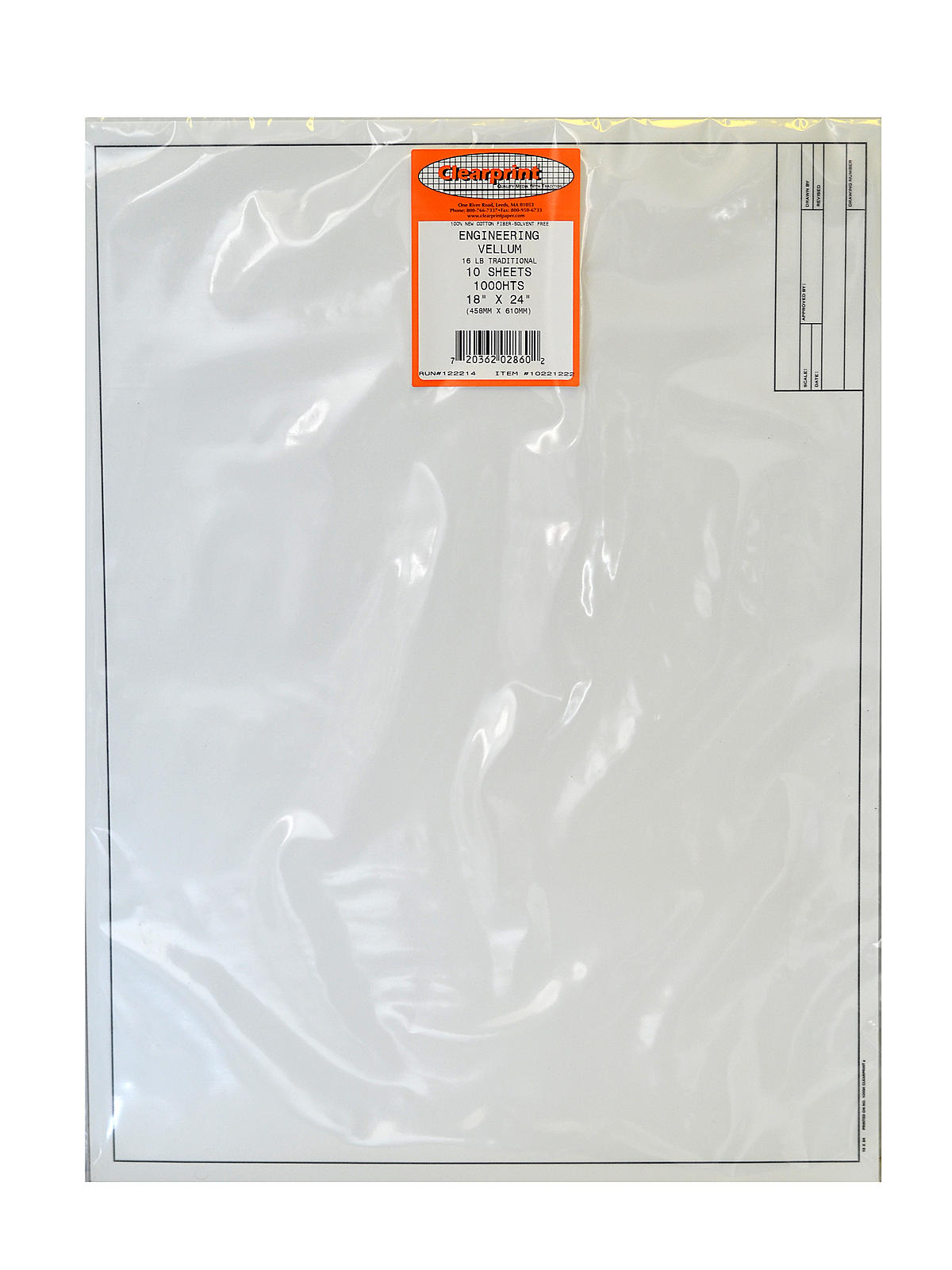 Engineering Vellum 18 In. X 24 In. Pack Of 10