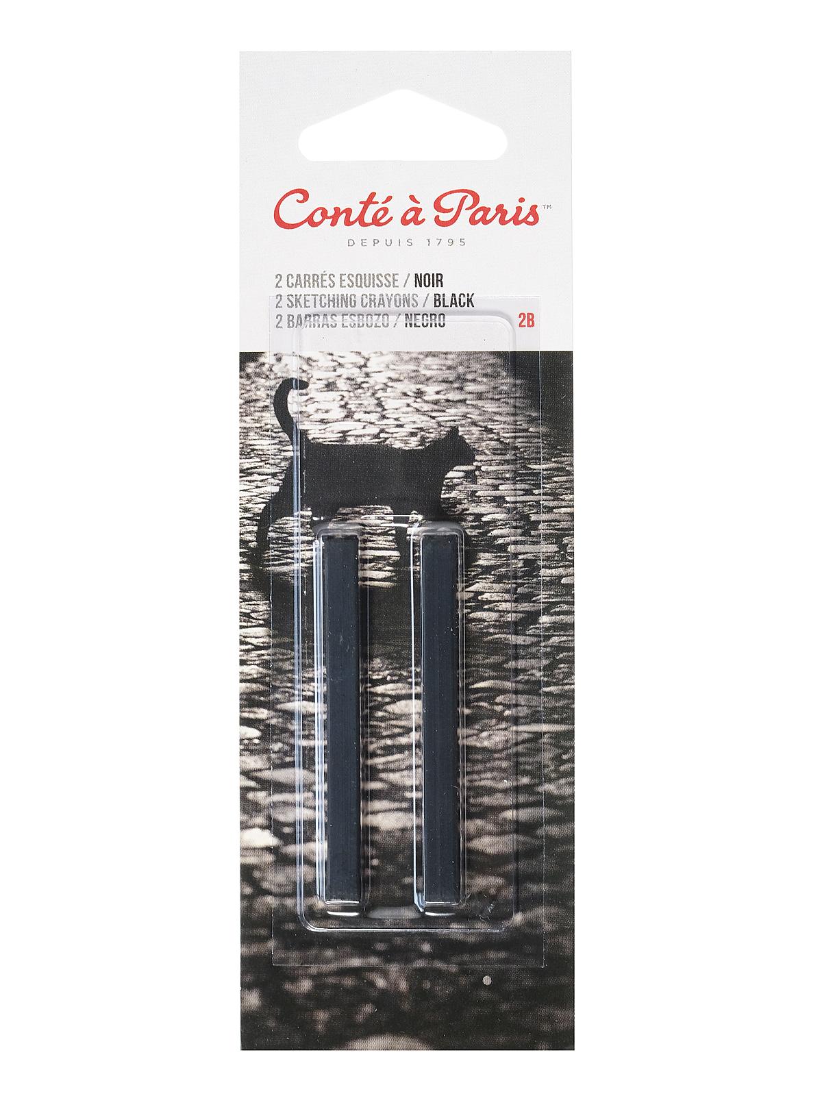 Crayons black 2B pack of 2