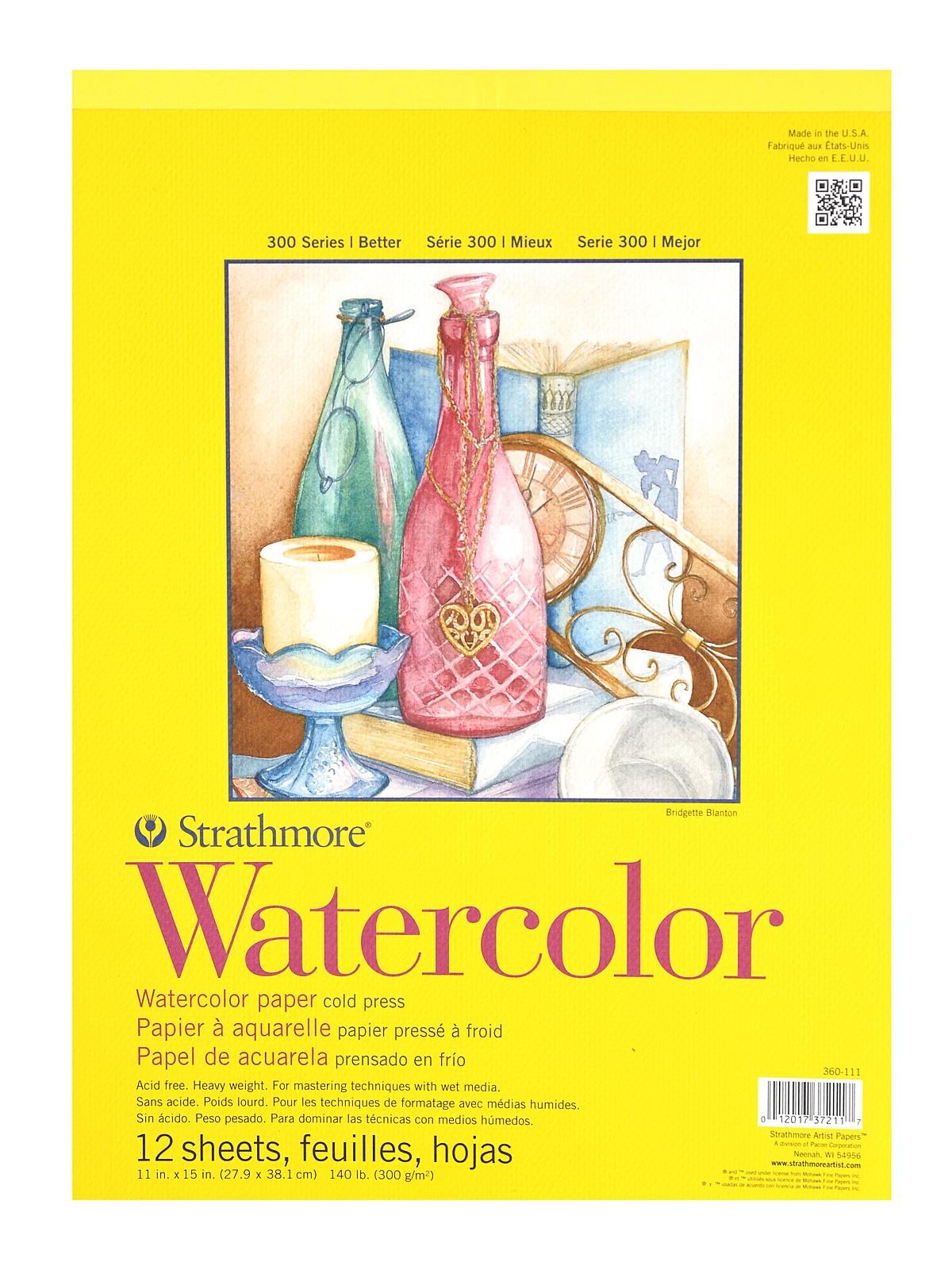 300 Series Watercolor Paper 11 in. x 15 in. pad of 12 tape bound