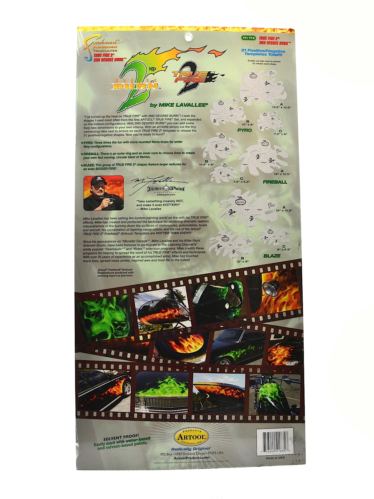 True Fire 2 2nd Degree Burn Airbrush Template Set set of 9