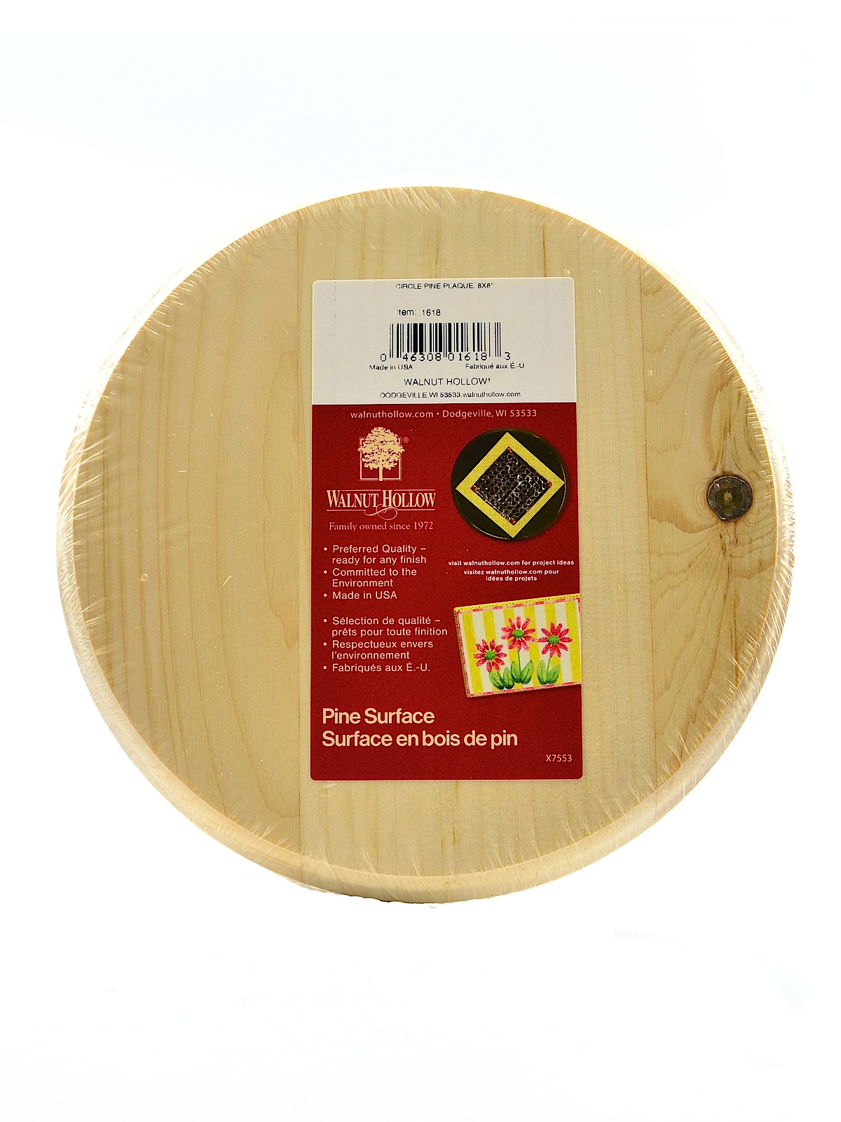 Pine Plaques circle 0.63 in. x 8 in.