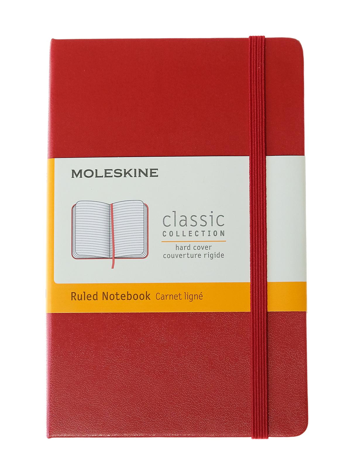 Classic Hard Cover Notebooks Red 3 1 2 In. X 5 1 2 In. 192 Pages, Lined