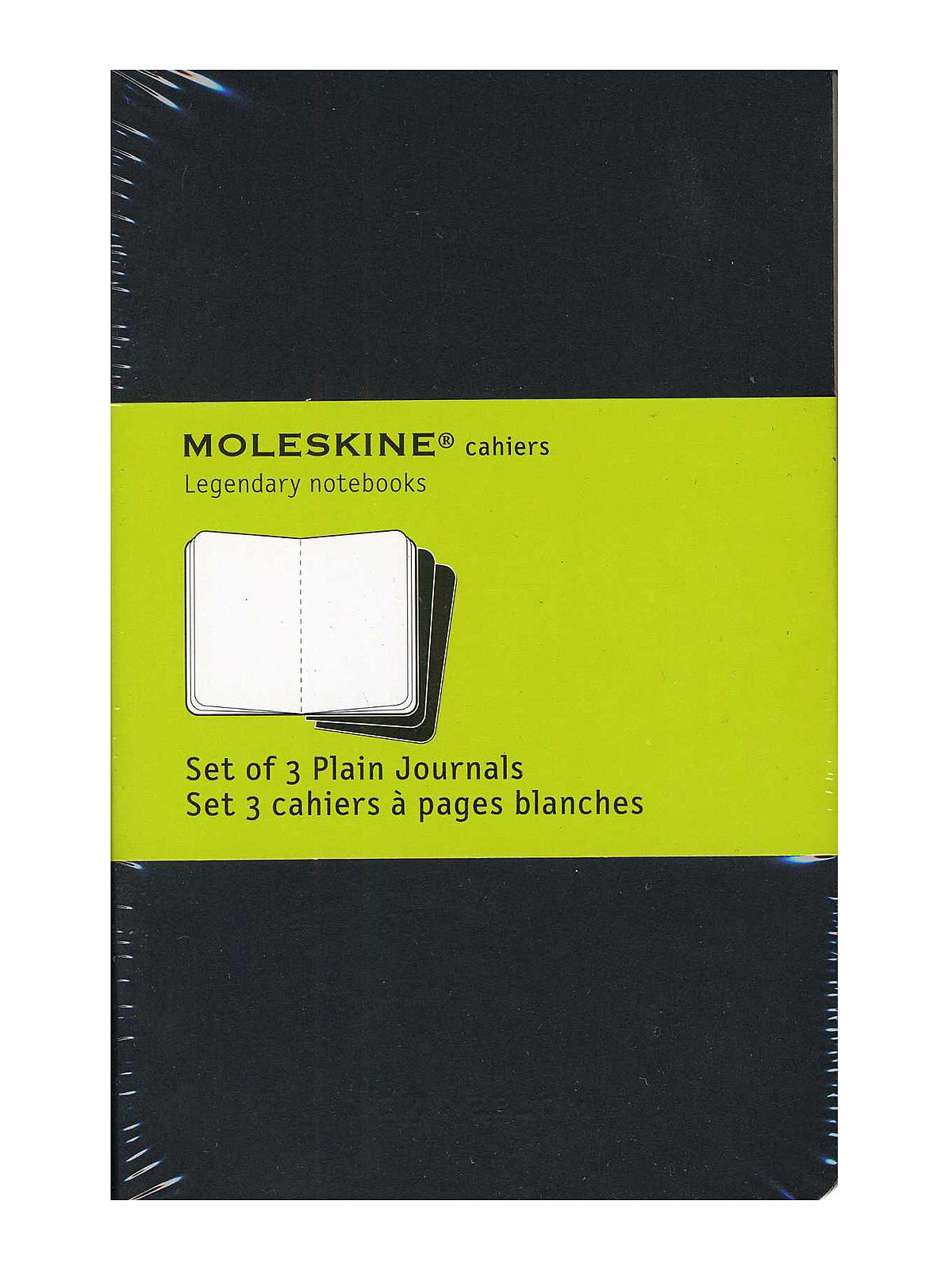 Cahier Journals Black, Blank 3 1 2 In. X 5 1 2 In. Pack Of 3, 64 Pages Each