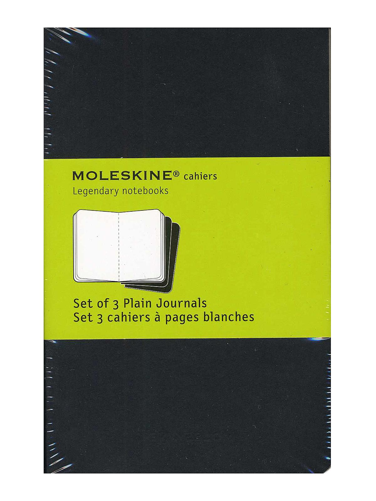 Cahier Journals black, blank 3 1 2 in. x 5 1 2 in. pack of 3, 64 pages each