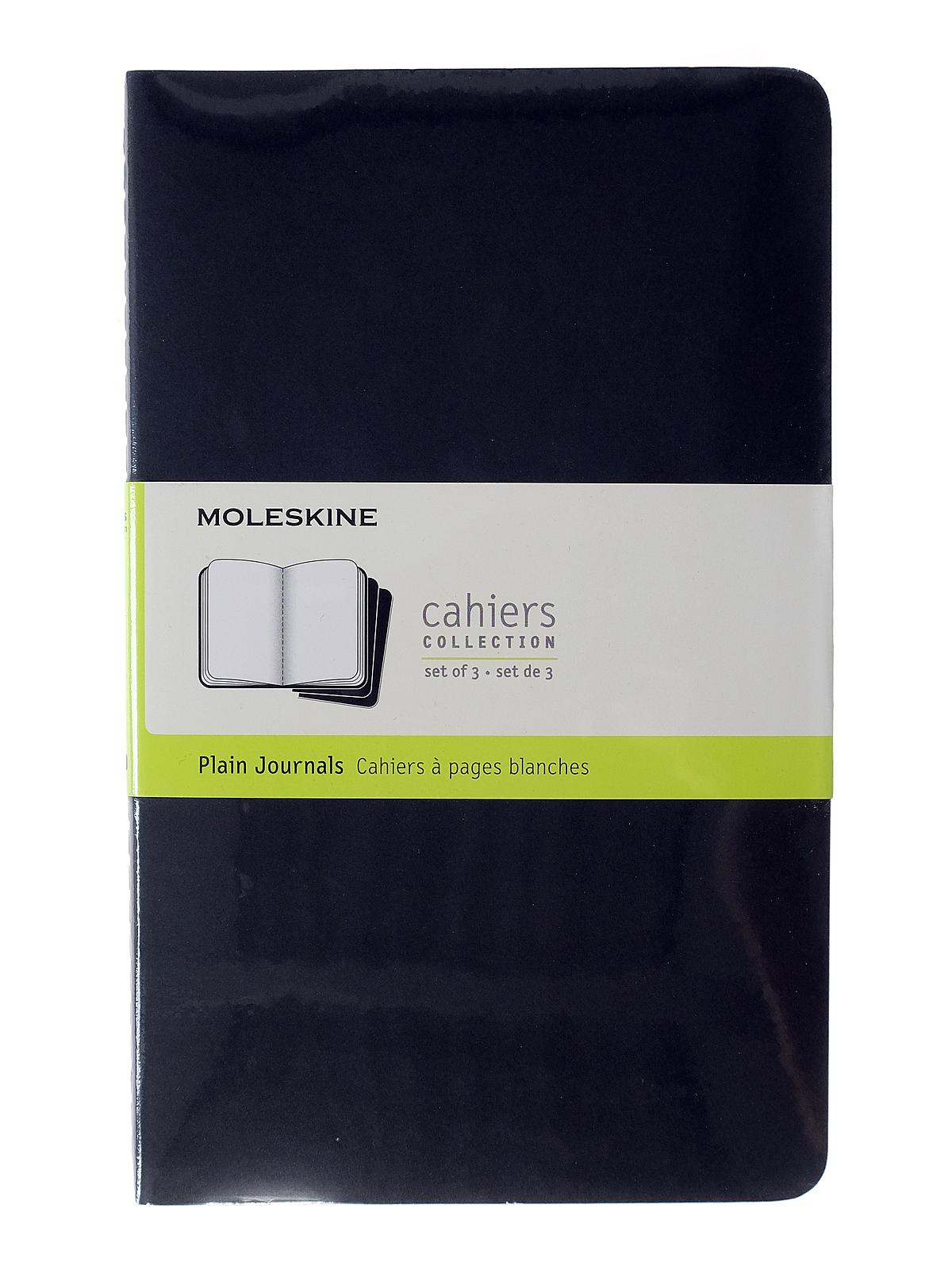 Cahier Journals black, blank 5 in. x 8 1 4 in. pack of 3, 80 pages each